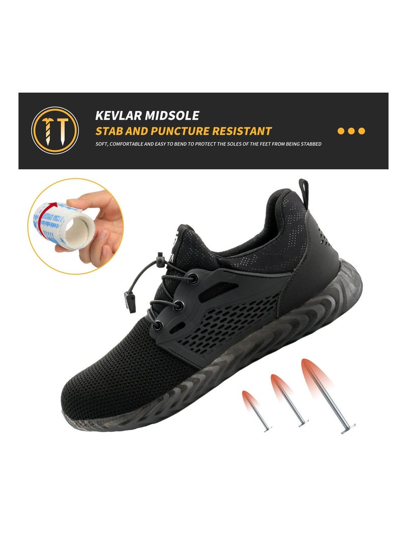 SLIMTA Men Women Safety Shoes Non-Slip Steel Toe Cap Trainers Mesh Breathable Lightweight Comfortable Puncture Proof Industrial Shoes - Image 3